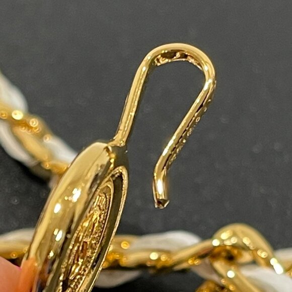 Chanel Gold and White Leather Belt/Necklace (144720)